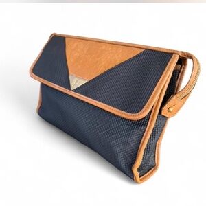 YSL Tan and Black clutch/pouch